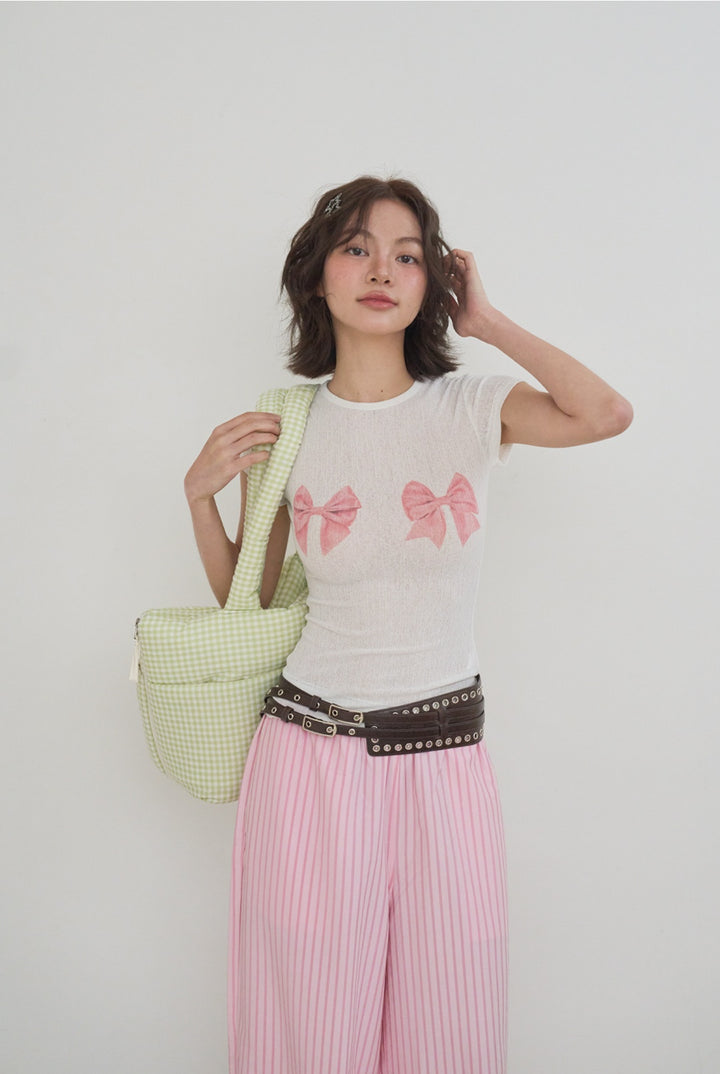 WIDE BAG - PLAID GREEN