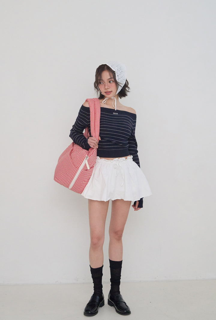 WIDE BAG - PLAID RED