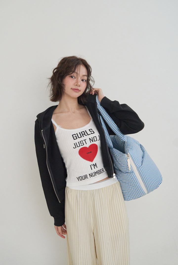 WIDE BAG - PLAID GREEN