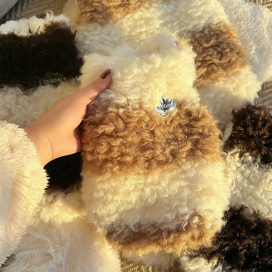 モコモコブロックボアベスト