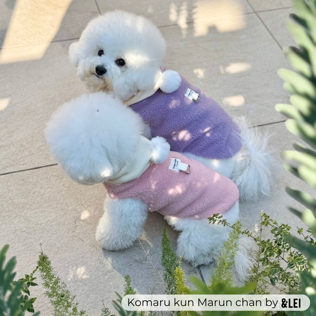 フード付きカラフルもこもこベスト