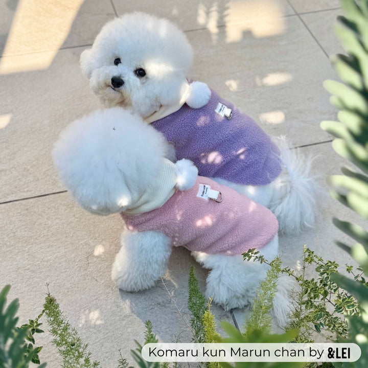 フード付きカラフルもこもこベスト