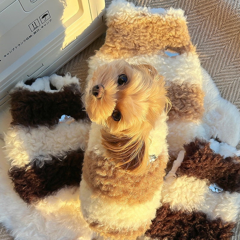 モコモコブロックボアベスト