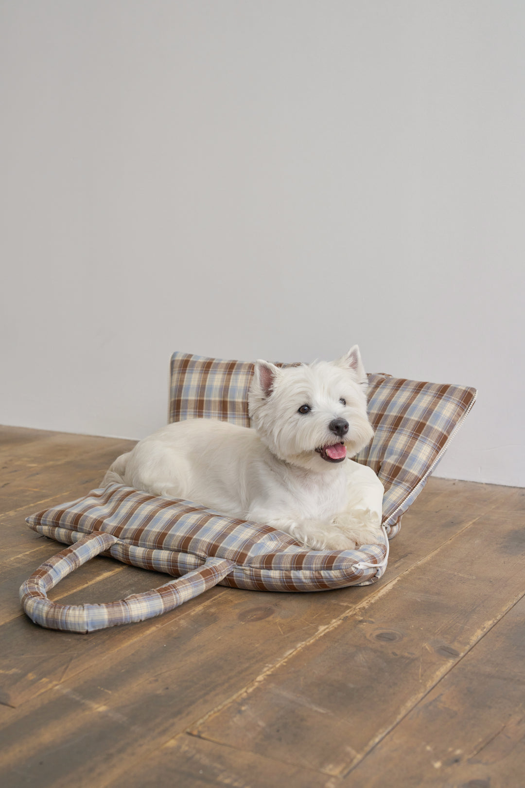 WIDE BAG - TARTAN BLUE