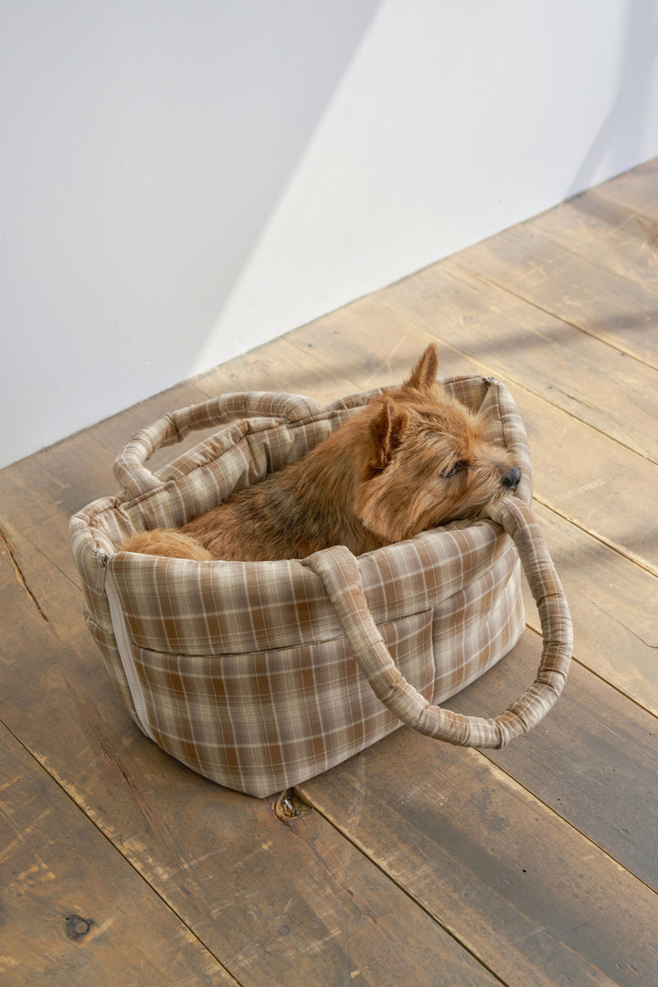 WIDE BAG - TARTAN BROWN