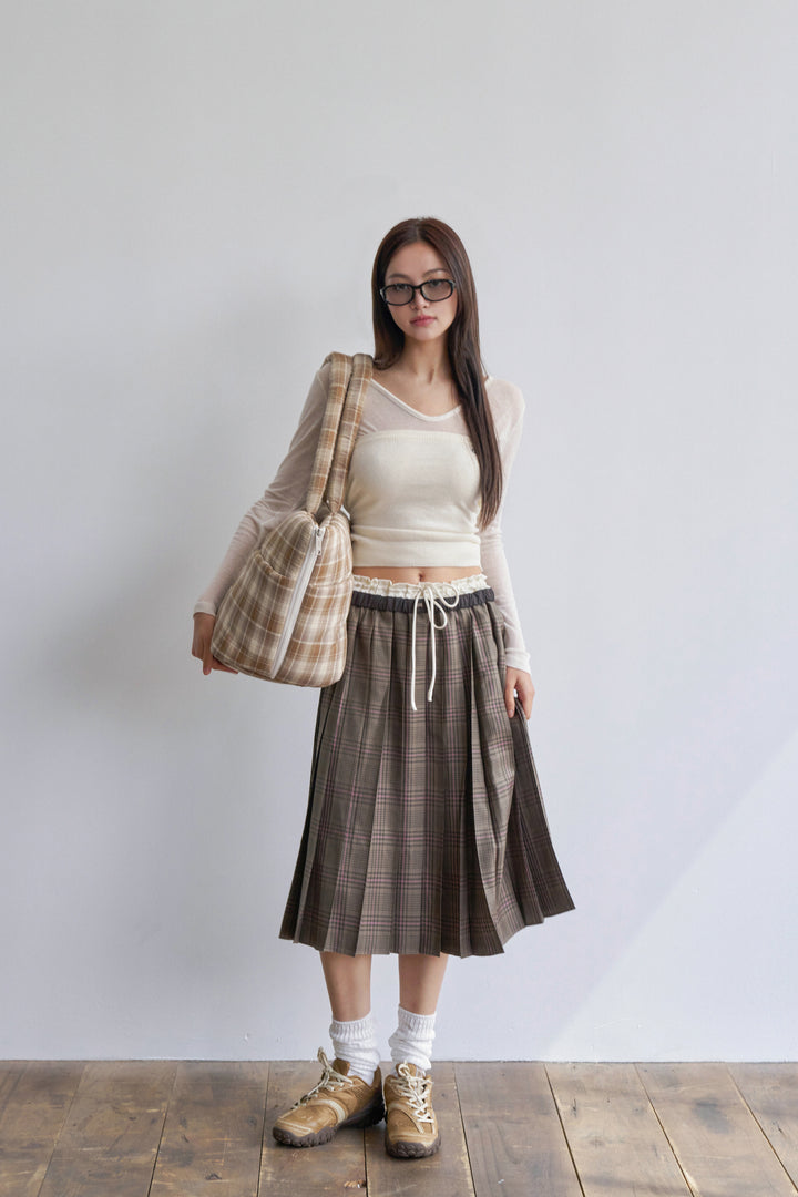 WIDE BAG - TARTAN BROWN
