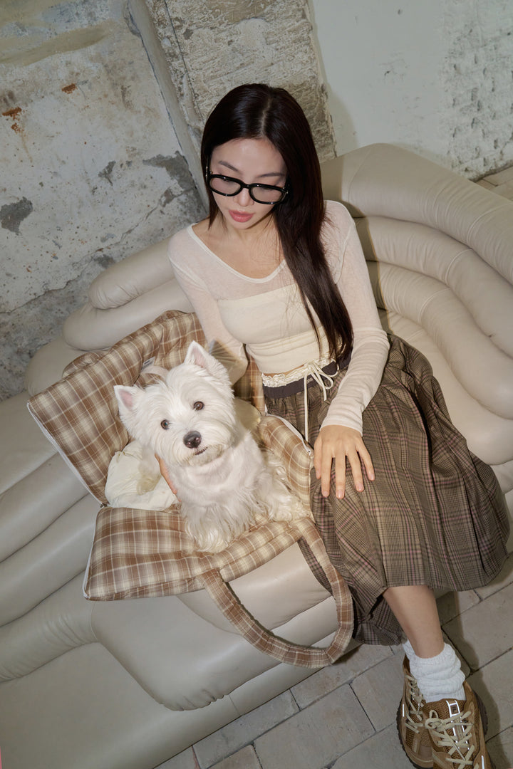 WIDE BAG - TARTAN BROWN