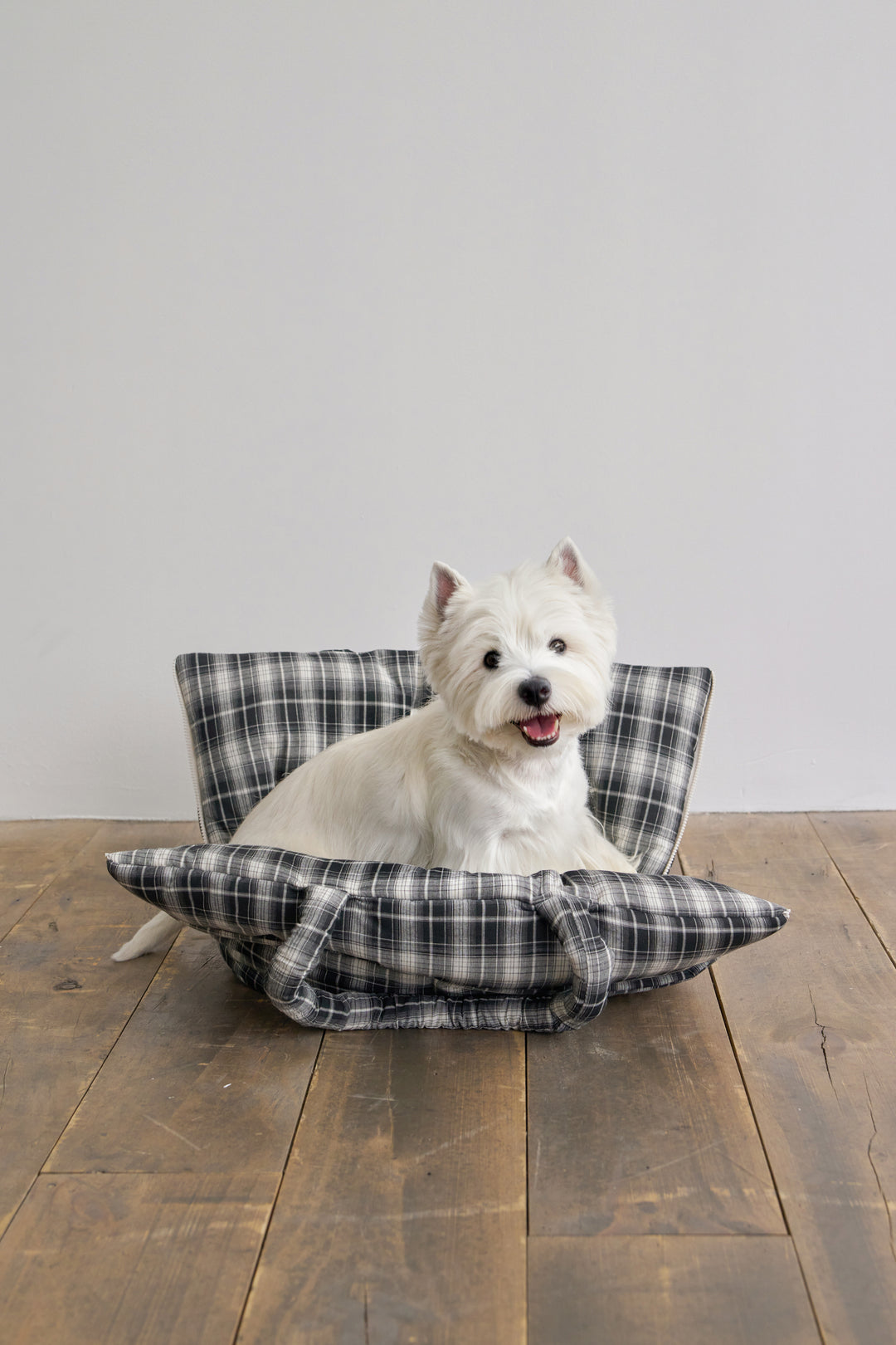 WIDE BAG - TARTAN BLACK