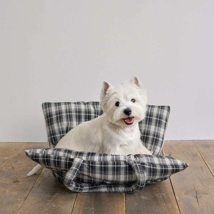 WIDE BAG - TARTAN BLACK