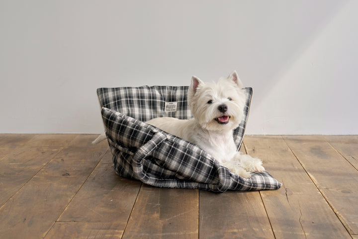 WIDE BAG - TARTAN BLACK