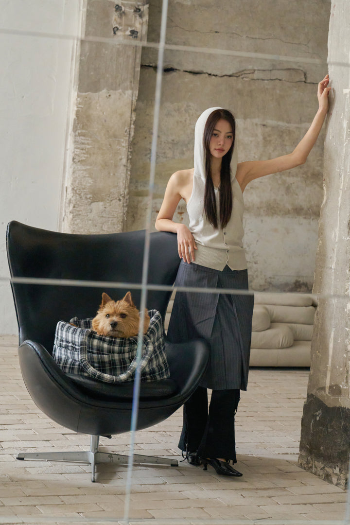 WIDE BAG - TARTAN BLACK