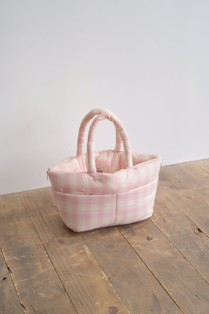 WIDE BAG - TARTAN PINK