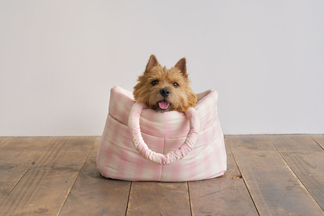 WIDE BAG - TARTAN PINK