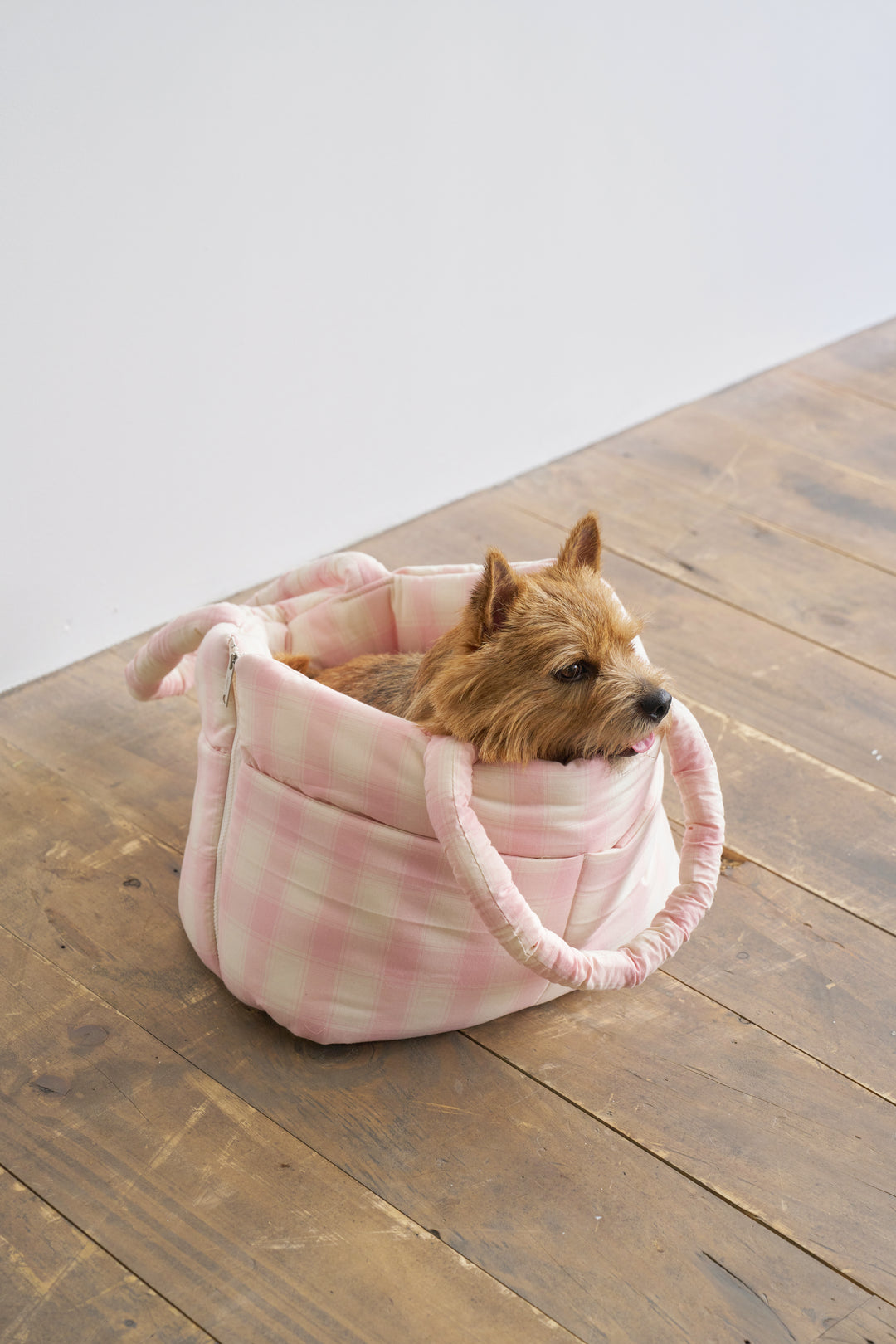 WIDE BAG - TARTAN PINK