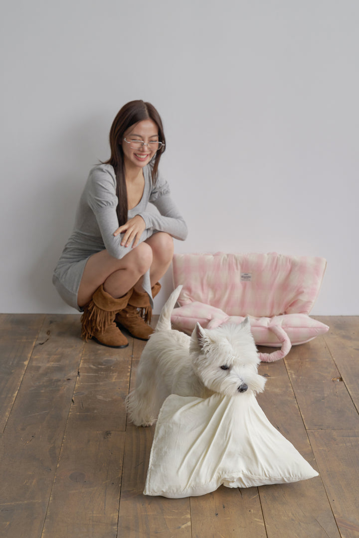 WIDE BAG - TARTAN PINK