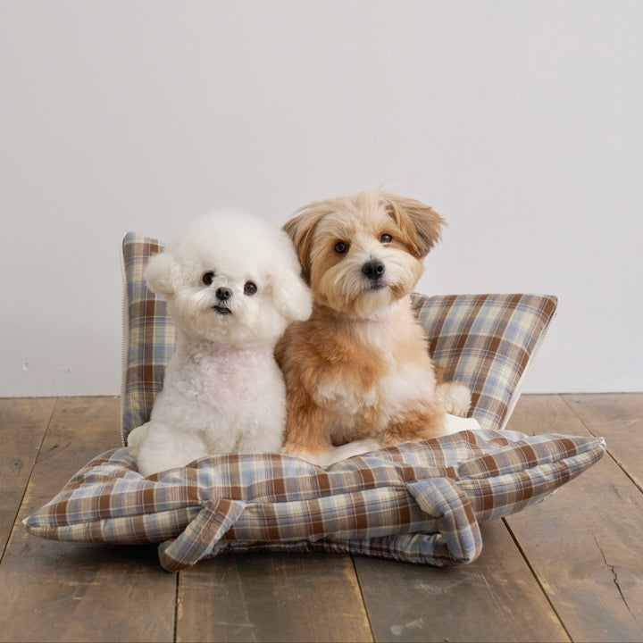 WIDE BAG - TARTAN BLUE