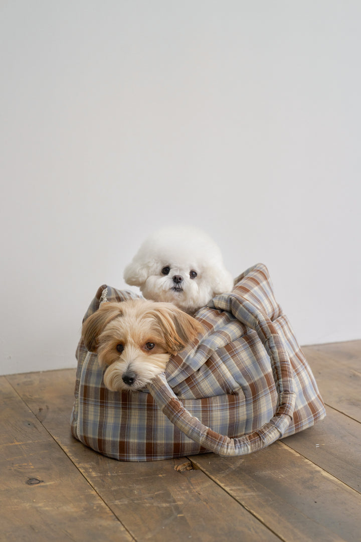 WIDE BAG - TARTAN BLUE