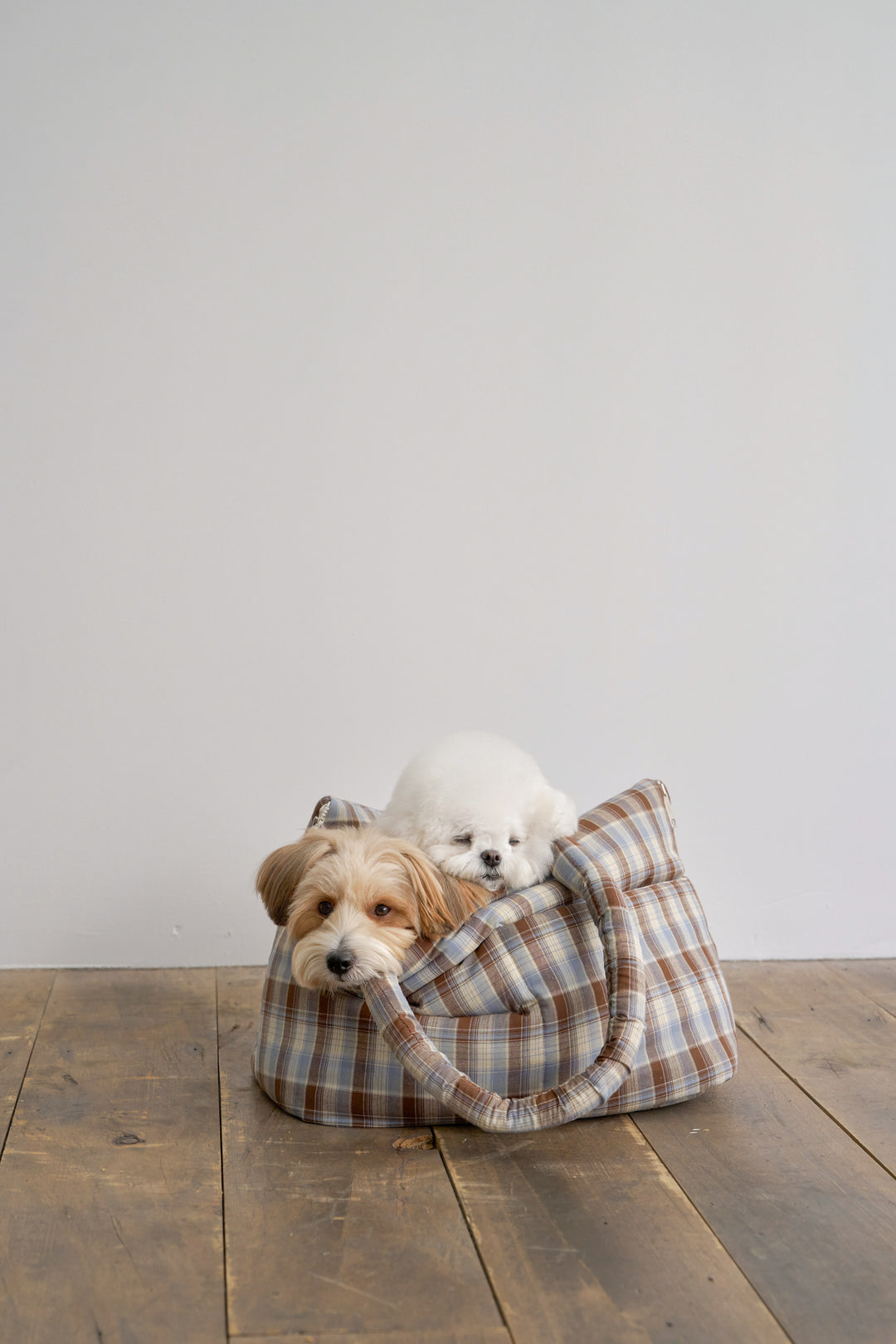 WIDE BAG - TARTAN BLUE