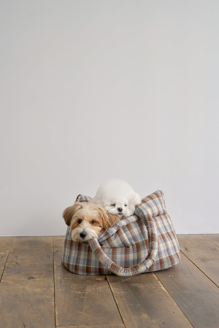 WIDE BAG - TARTAN BLUE