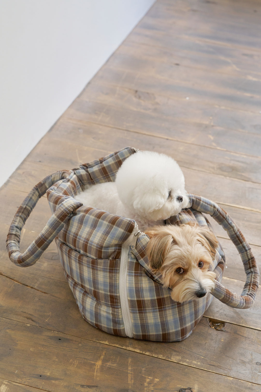 WIDE BAG - TARTAN BLUE