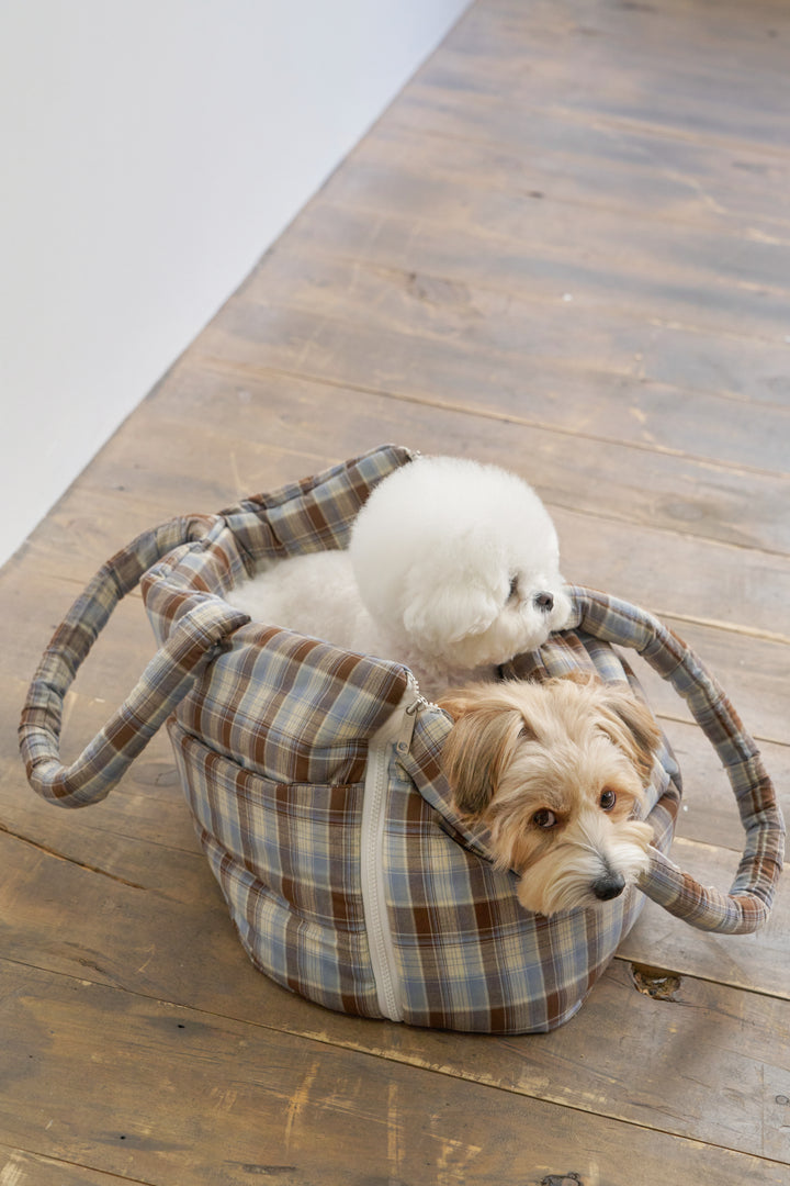 WIDE BAG - TARTAN BLUE