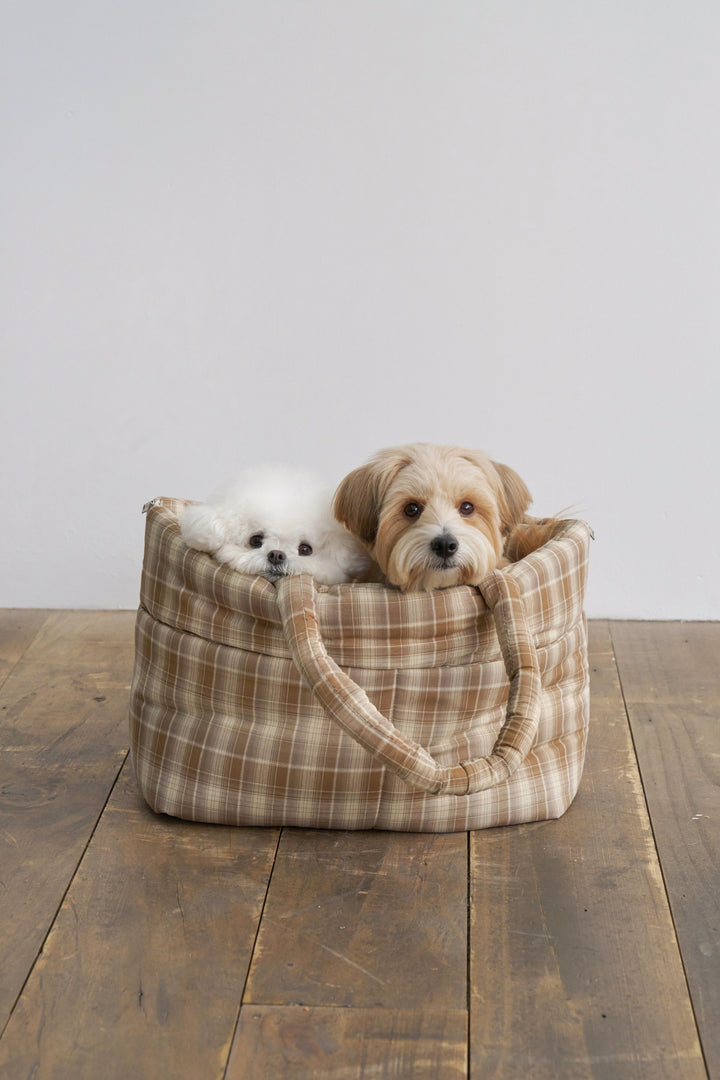 WIDE BAG - TARTAN BROWN