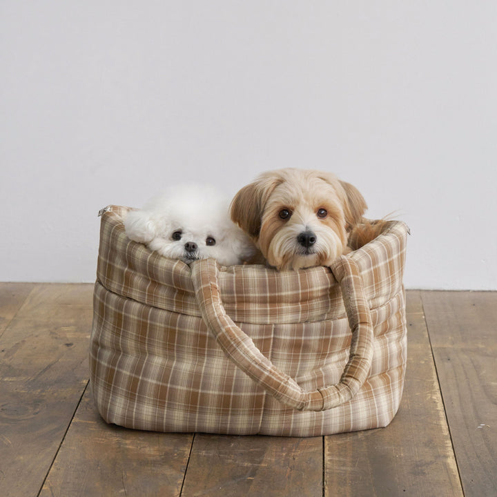 WIDE BAG - TARTAN BROWN