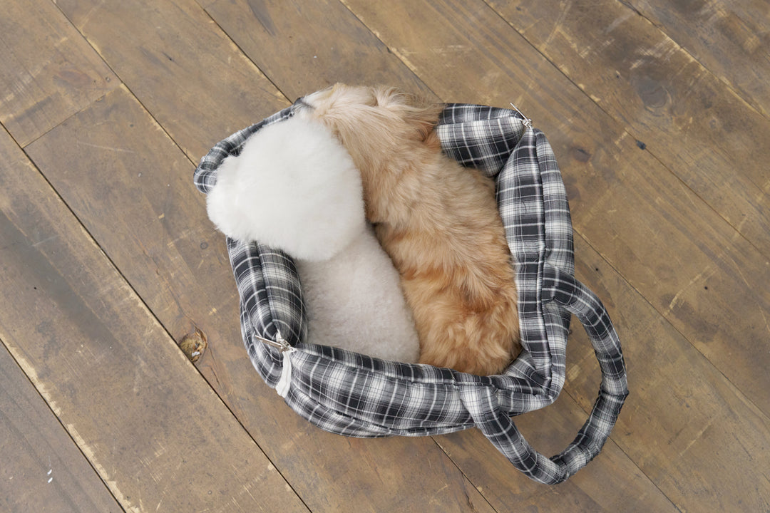 WIDE BAG - TARTAN BLACK