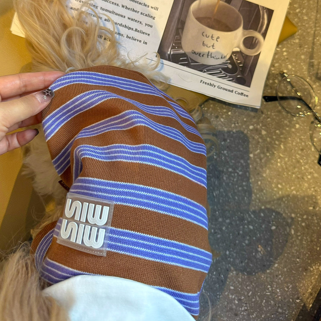 ストライプポロTシャツ&フリルワンピース