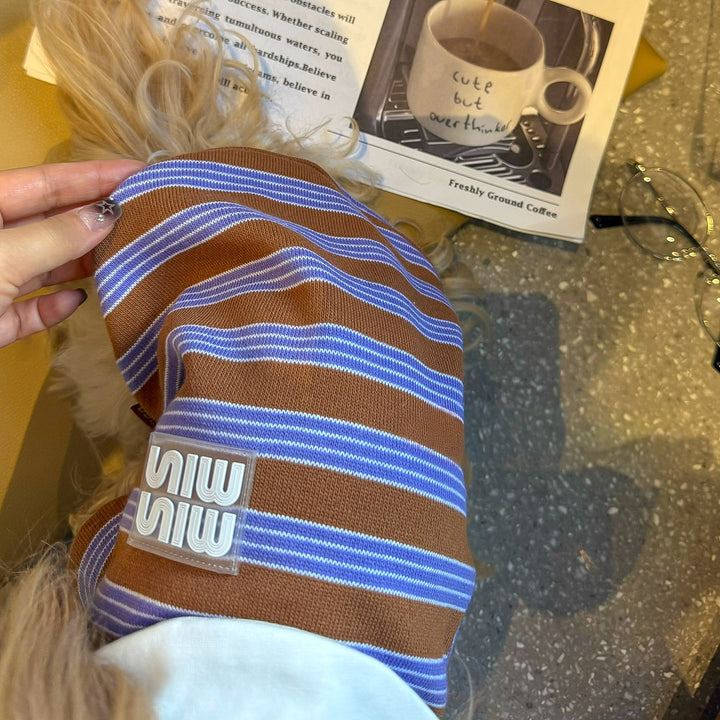 ストライプポロTシャツ&フリルワンピース