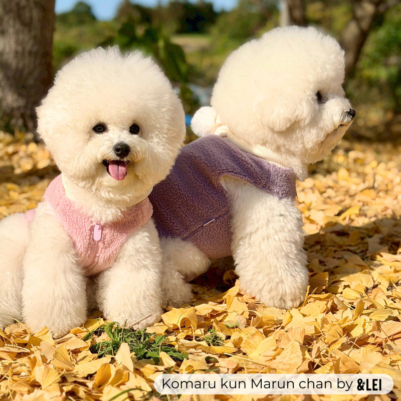 フード付きカラフルもこもこベスト