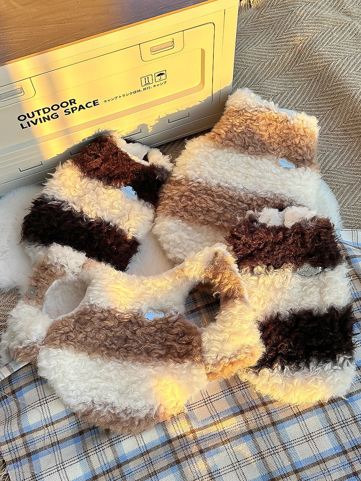 モコモコブロックボアベスト