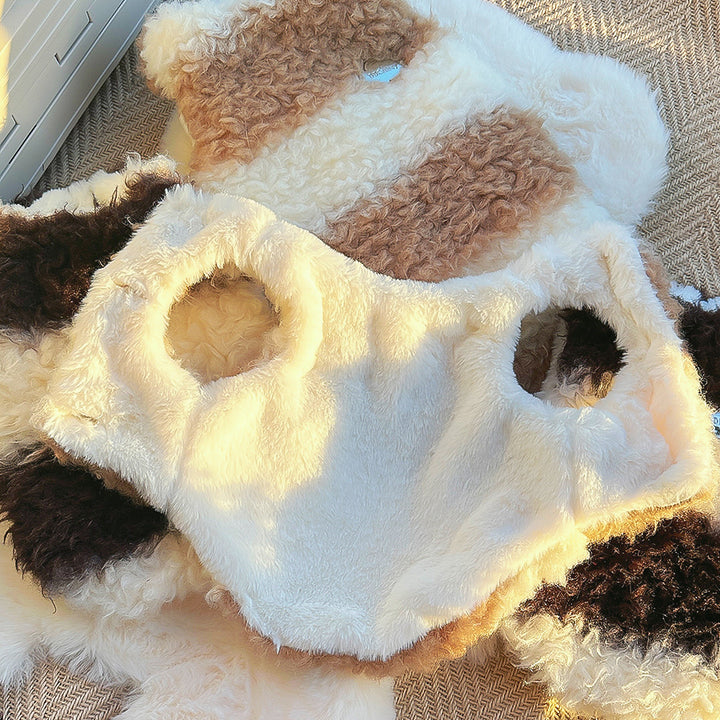 モコモコブロックボアベスト