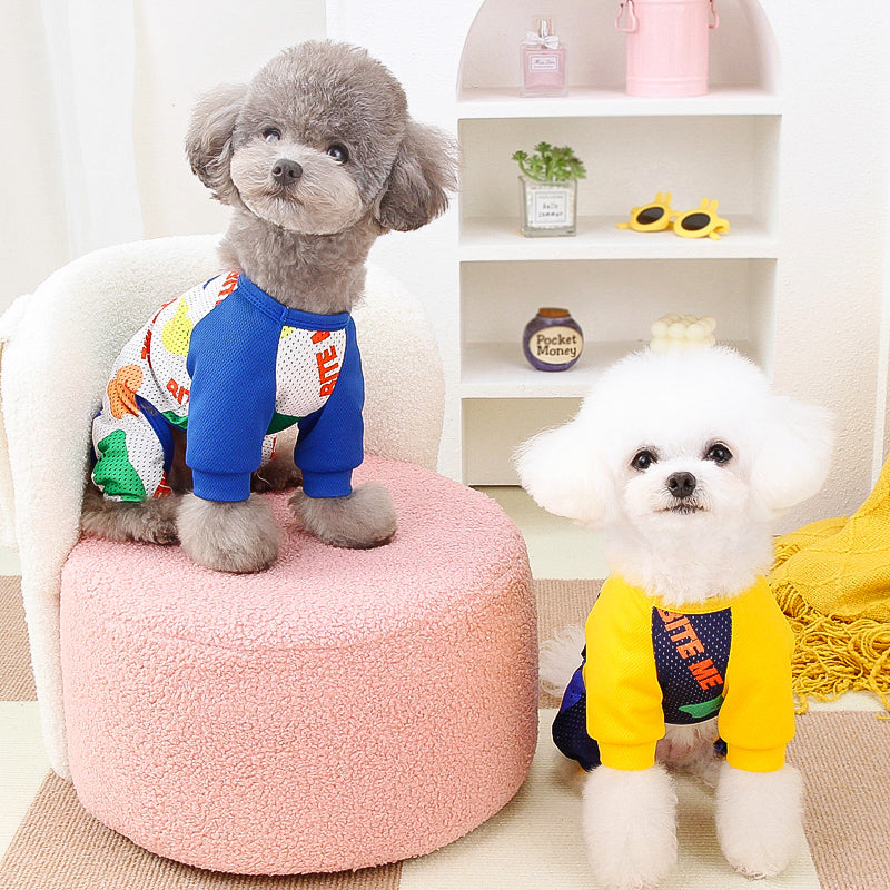 くまさん柄メッシュ生地ロンパース