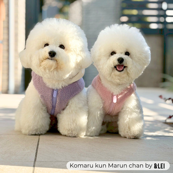 フード付きカラフルもこもこベスト