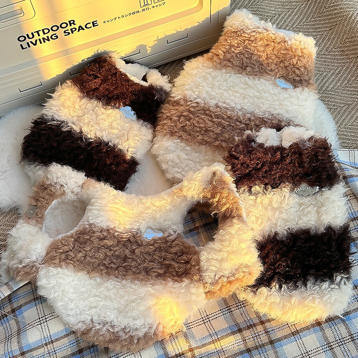 モコモコブロックボアベスト