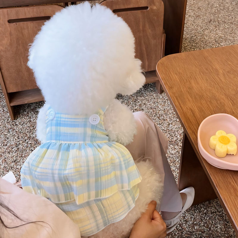 パステルカラーフリルワンピース