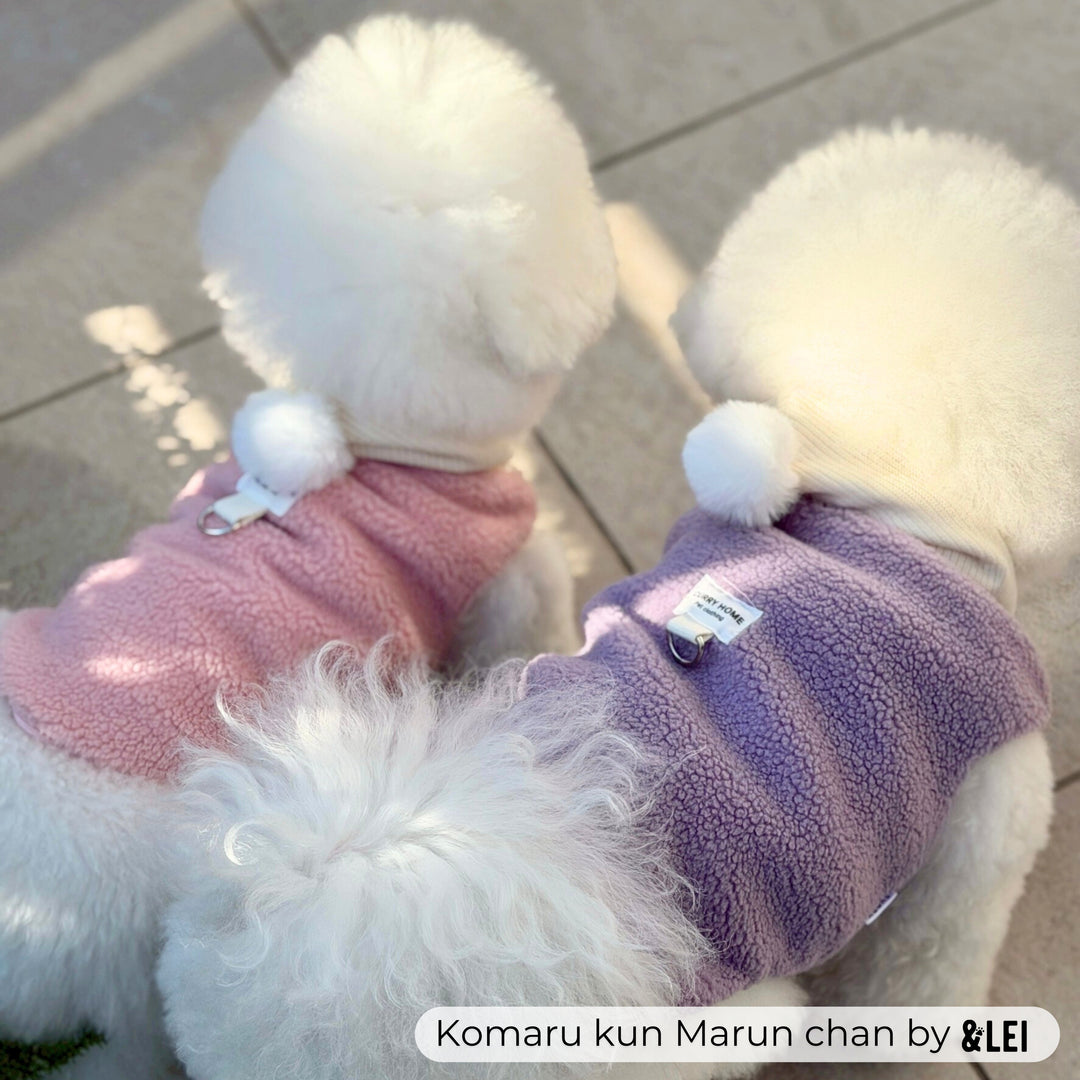 フード付きカラフルもこもこベスト