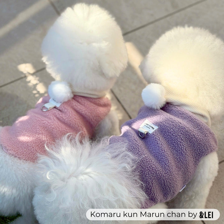 フード付きカラフルもこもこベスト