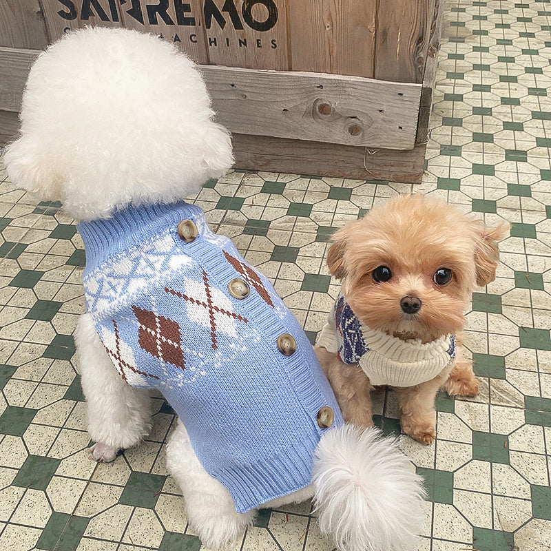 クラシックアーガイルニットカーデ