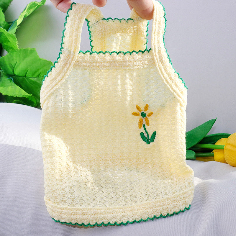 お花柄コットンノースリーブ