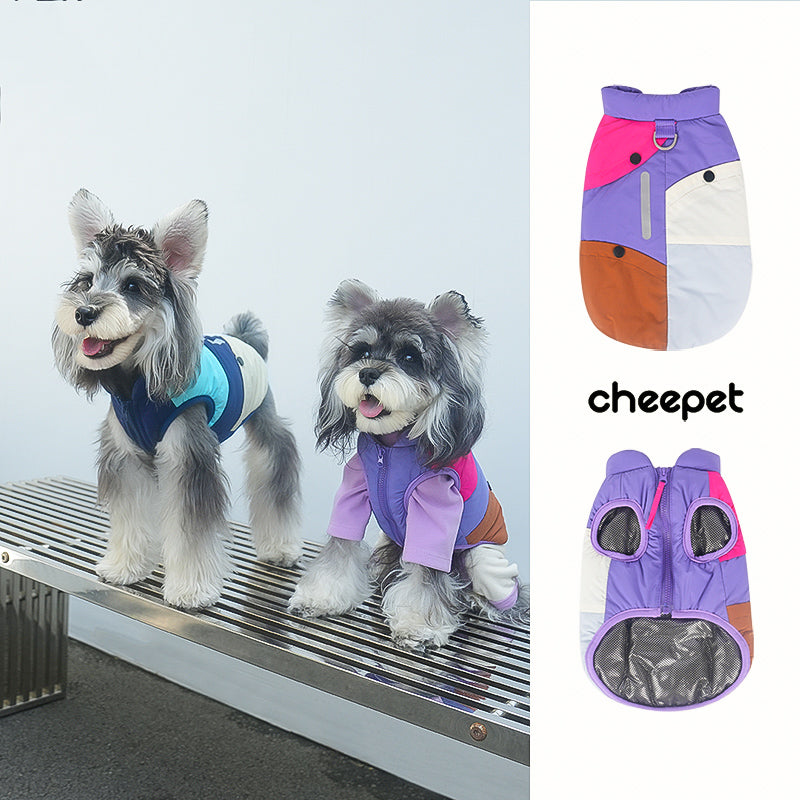 カラーブロック・テックダウンベスト