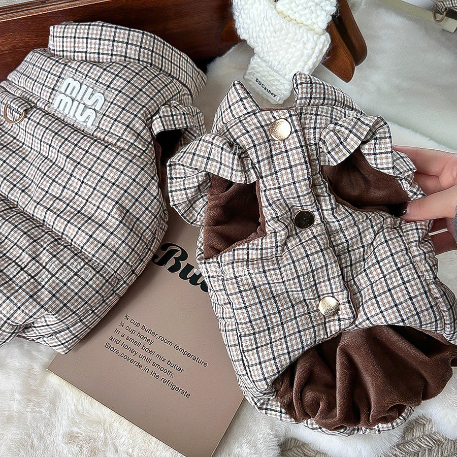 クラシカルチェックフリルダウン