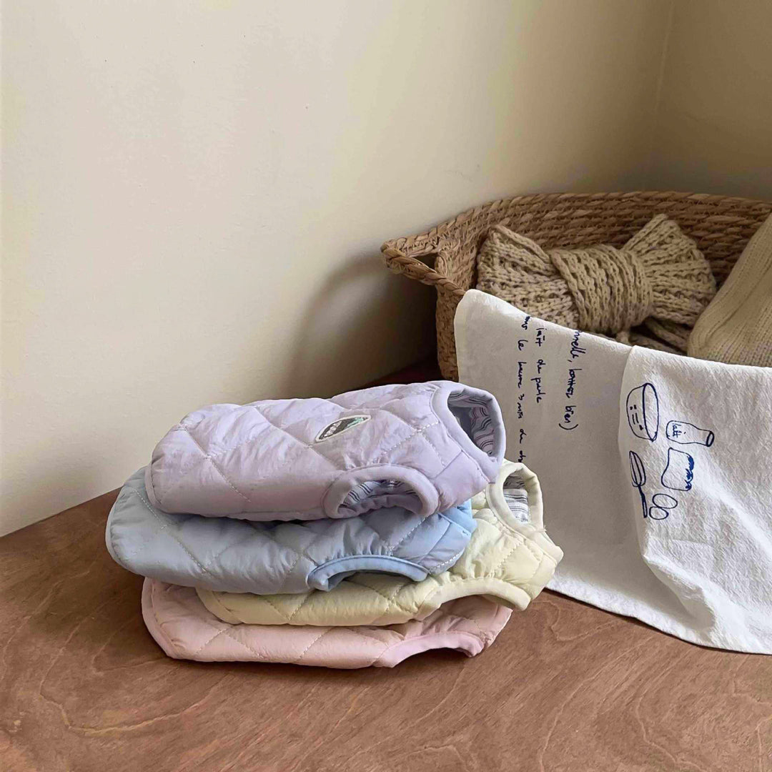 パステルカラーキルティングベスト