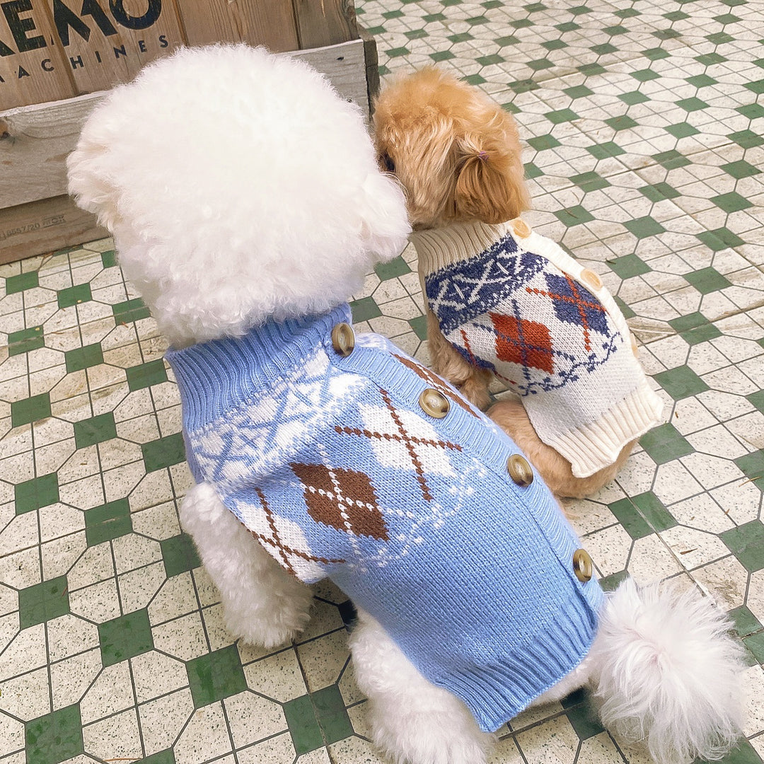 クラシックアーガイルニットカーデ