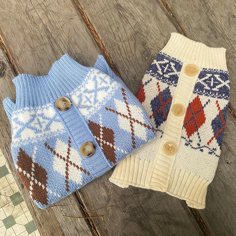 クラシックアーガイルニットカーデ