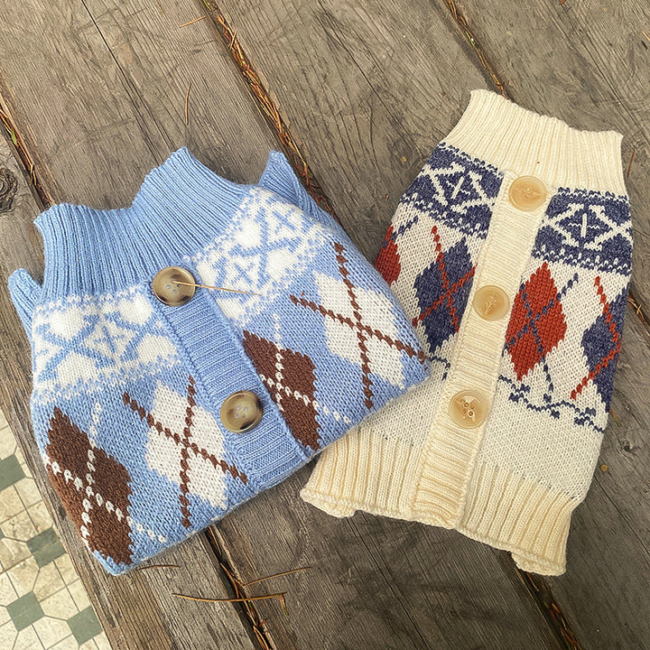 クラシックアーガイルニットカーデ