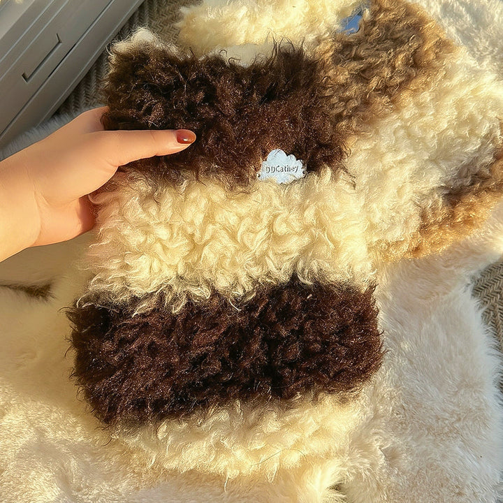 モコモコブロックボアベスト