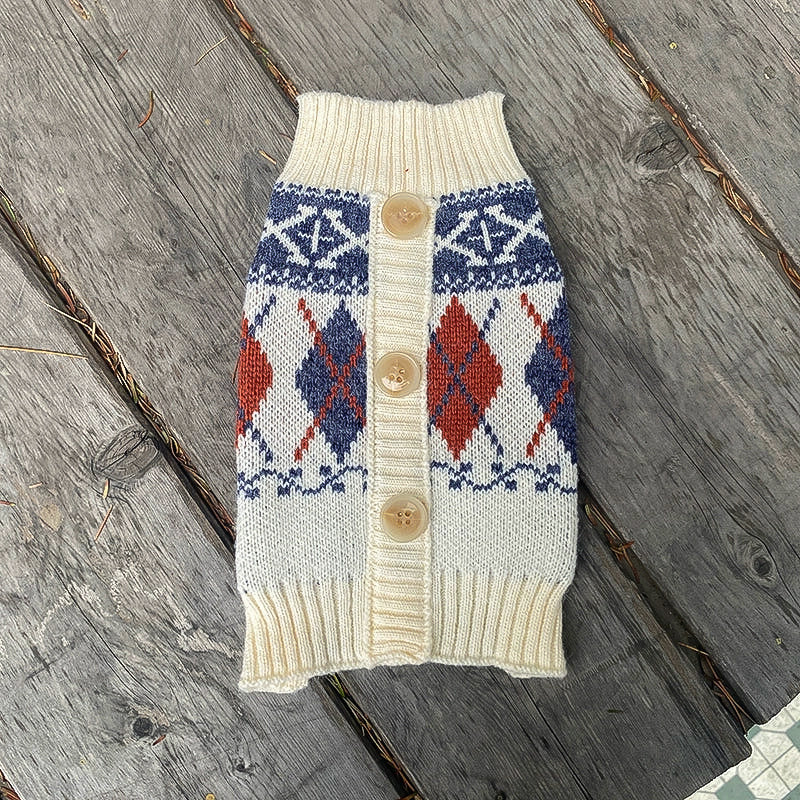 クラシックアーガイルニットカーデ