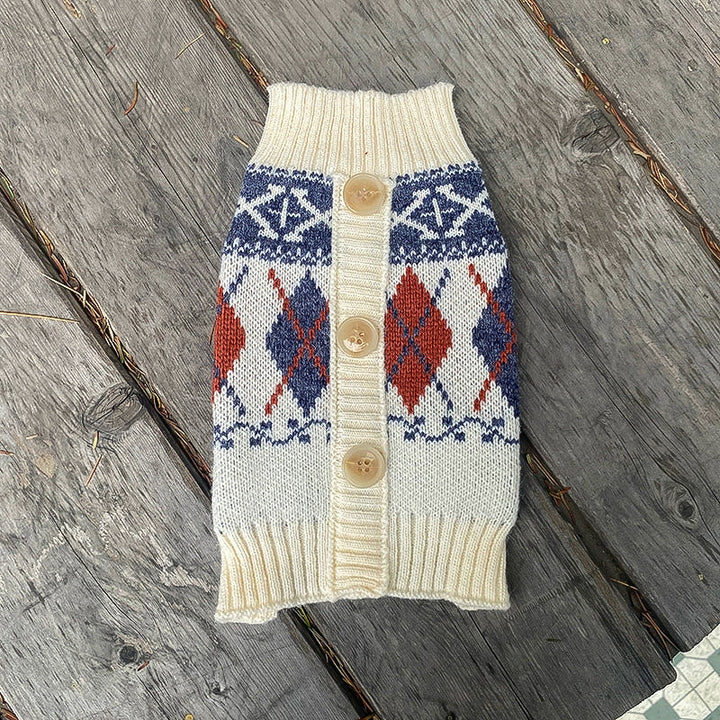 クラシックアーガイルニットカーデ